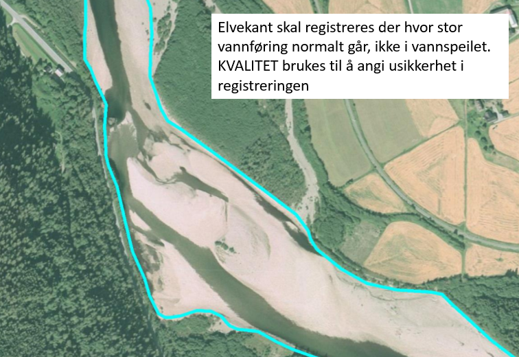elvekant registreres der hoy vannstand normalt gaar